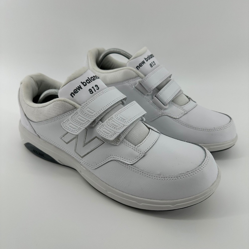 New Balance 813 Walking Shoes Mens Size 13 White Leather Hook Loop MW813HWT